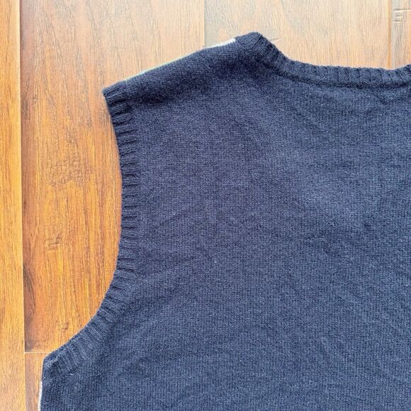 J Crew 100% Lambs Wools Mens‎ Argyle Sweater Vest Sz L Academia Preppy Classic - Picture 14 of 15